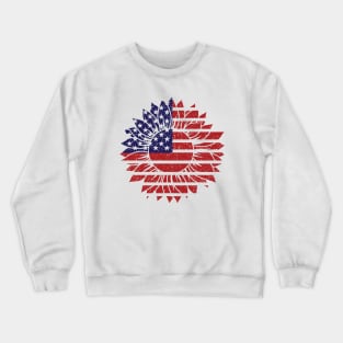 4th of July SunFlower Crewneck Sweatshirt